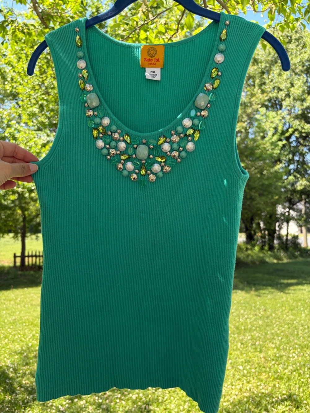 Ruby Rd. beaded tank top
